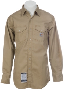 Carhartt® FR Khaki Twill Long Sleeve Workshirt