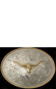 Montana Silversmiths® German Silver Medium Longhorn Buckle