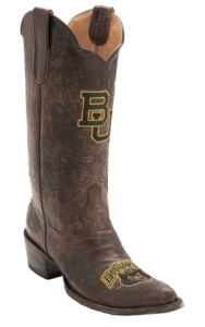 Gameday® Women's Distressed Brown Baylor University Embroidered Snip Toe Western Boots