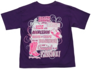 Girlie Girl® Girl's Purple Bein' A Cowgirl Is My Passion Short Sleeve Tee