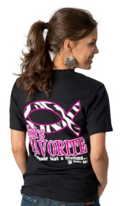 Girlie Girl® Women's Black with Pink and Zebra God's Favorite Short Sleeve Tee