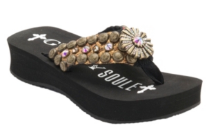 Gypsy Soule® Tina™ Gold/Red/Bronze w/Sun Concho Flip Flops