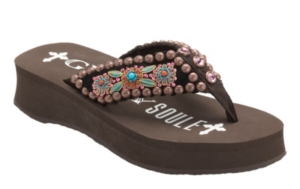 Gypsy Soule® Henna™ Pink Multi Floral Flip Flops