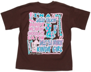 Girlie Girl® Girls Sassy Talkin' Boot Wearin' Brown Short Sleeve Tee