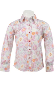 Wrangler® Girl's Multicolor Flower Print Long Sleeve Western Shirt