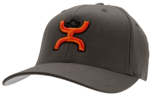HOOey® Grey Two Tone Cowboy Logo Flex Fit Cap