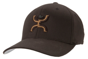 HOOey® Dark Brown Two Tone Cowboy Logo Flex Fit Cap