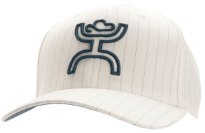 HOOey® White w/ Grey Pinstripe & Navy Logo Cap