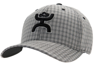 HOOey® Silver & Black Two Tone Cowboy Logo Flex Fit Cap