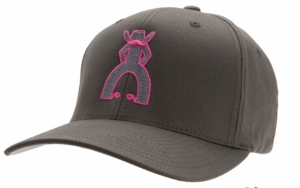 HOOey® Grey w/ Grey & Pink Punchy Classic Logo Flex Fit Cap