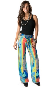 Karlie® Women's Multi-Colored Geo Aztec Chiffon Palazzo Pants