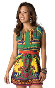 Flying Tomato® Women's Green, Blue, and Berry with Tie Short Sleeve Dress
