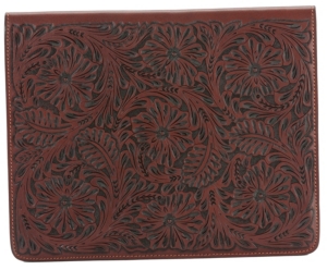 3D Belt Company® Tan Fancy Embossed Leather Ipad Case