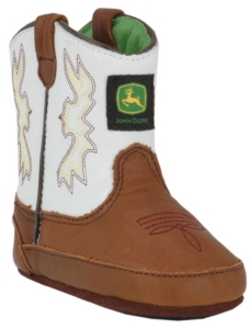 John Deere® Johnny Popper™ Distressed Brown w/ White Top Infant Bootie