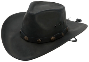 Cavender's® Black Oilskin w/ Scalloped Band Aussie Hat