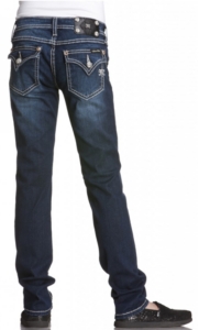 Miss Me® Girls' Medium Wash w/ Two-Tone Thread Flap Pocket Jegging