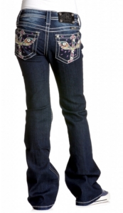 Miss Me® Girls Retro 60's Cross Wing Boot Cut Jean
