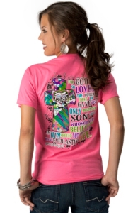 Girlie Girl® Women's Neon Pink John 3:16 Short Sleeve Tee