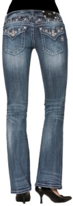 Miss Me® Women's Stars on Waist & Flap Pocket Boot Cut Jean