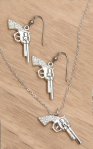 Montana Silversmiths® Silver Pistols with Rhinestone Handles Jewelry Set