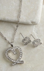 Montana Silversmiths® Clear Rhinestone Heart Jewelry Set