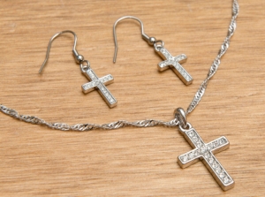 Montana Silversmiths® Clear Rhinestone Cross Jewelry Set