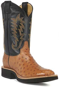 Justin® Tekno Crepe™ Men's Cognac Full Quill Ostrich Exotic Crepe Sole Boots