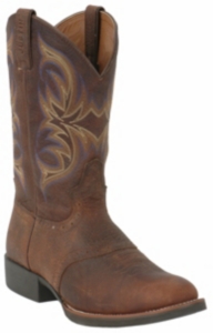 Justin® Stampede Collection™ Men's Dark Brown Oiled Western Boots