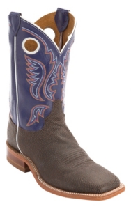 Justin® Bent Rail™ Men's Chocolate w/ Purple Top Square Toe Western Boots