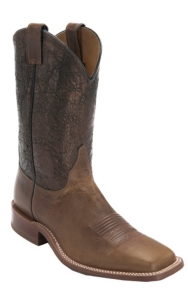 Justin® Bent Rail™ Men's Tan Maddog w/Cobre Metallic Top Double Welt Square Toe Western Boots