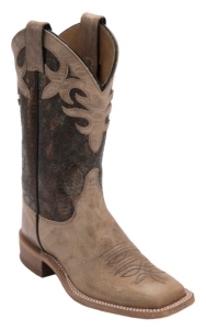 Justin® Bent Rail™ Women's Antique Beige w/Cobre Metallic Top Double Welt Square Toe Western Boots