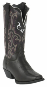Justin® Ladies Black Deercow Stampede Square Toe Boot