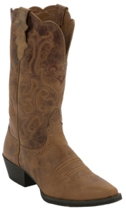 Justin® Stampede™ Women's Tan Puma Snip Toe Western Boots