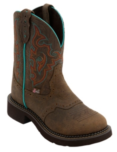 Justin® Gypsy™ Women's Barnwood Brown w/ Turquoise Round Toe Western Boots