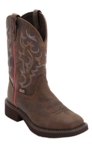 Justin® Gypsy™ Women's Distressed Brown Buffalo Waterproof Square Toe Western Boots