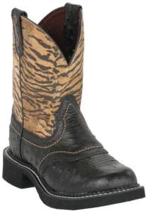 Justin® Ladies Gypsy® Collection™Black w/ Golden Zebra Tops