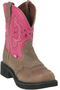 Justin® Ladies Gypsy™ Collection Boots Brown w/ Fuschia 8