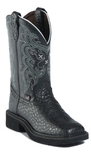 Justin® Gypsy Collection™ Ladies Black Pearl Print Cowhide Square Toe Boots