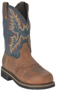 Justin® Men's Copper w/ Blue Top Stampede Collection Western Steel Toe Work Boot