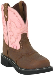 Justin® Ladies Gypsy™ Bay Apache w/ Pink Top Saddle Vamp Steel Toe Work Boot