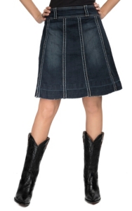 Ethyl® Ladies Dark Blue Stonewash Denim Knee Length Skirt