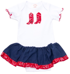 Kiddie Korral® Girls' White and Red Bandana Onesie