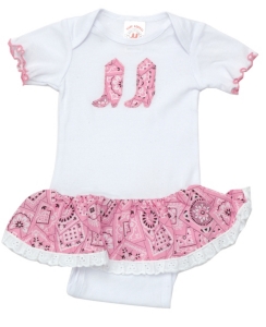 Baby Korral® White and Pink Bandanna Onesie