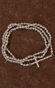 Silver Side Cross Beaded Bracelet Set LB1505