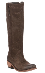 Liberty Black® Women's Chocolate Nubuck Grease Tall Top Round Toe Western Fashion Boots