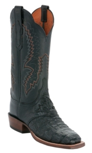 Lucchese® Cowgirl™ Ladies Black Hornback Caiman Exotic Square Toe Boots
