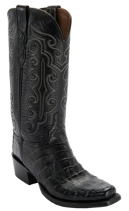 Lucchese® 1883™ Men's Black Ultra Belly Caiman 7-Toe Narrow Punchy Toe Exotic Western Boots