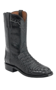 Lucchese® 1883™ Men's Black Hornback Jacare Exotic Roper Boots