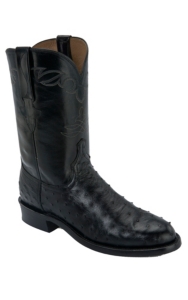 Lucchese® 1883™ Men's Black Full Quill Ostrich Exotic Roper Boots