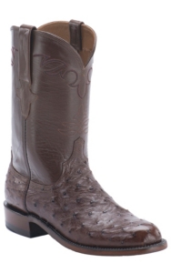 Lucchese® 1883™ Men's Sienna Brown Full Quill Ostrich Exotic Roper Boots